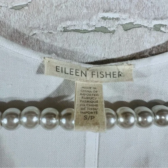 Eileen Fisher White Organic Cotton Drawstring Sleeveless Dress Size S - Picture 10 of 11